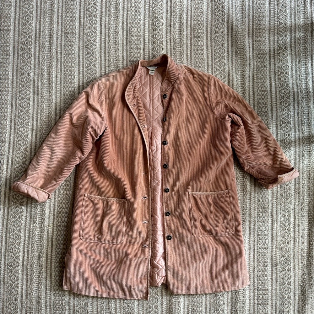 Women's Vintage Pink Quilted Orvis Oversized Corduroy Jacket